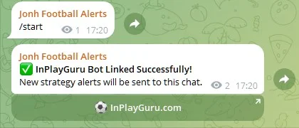 Success message after the bot has been added to the group/channel on Telegram.